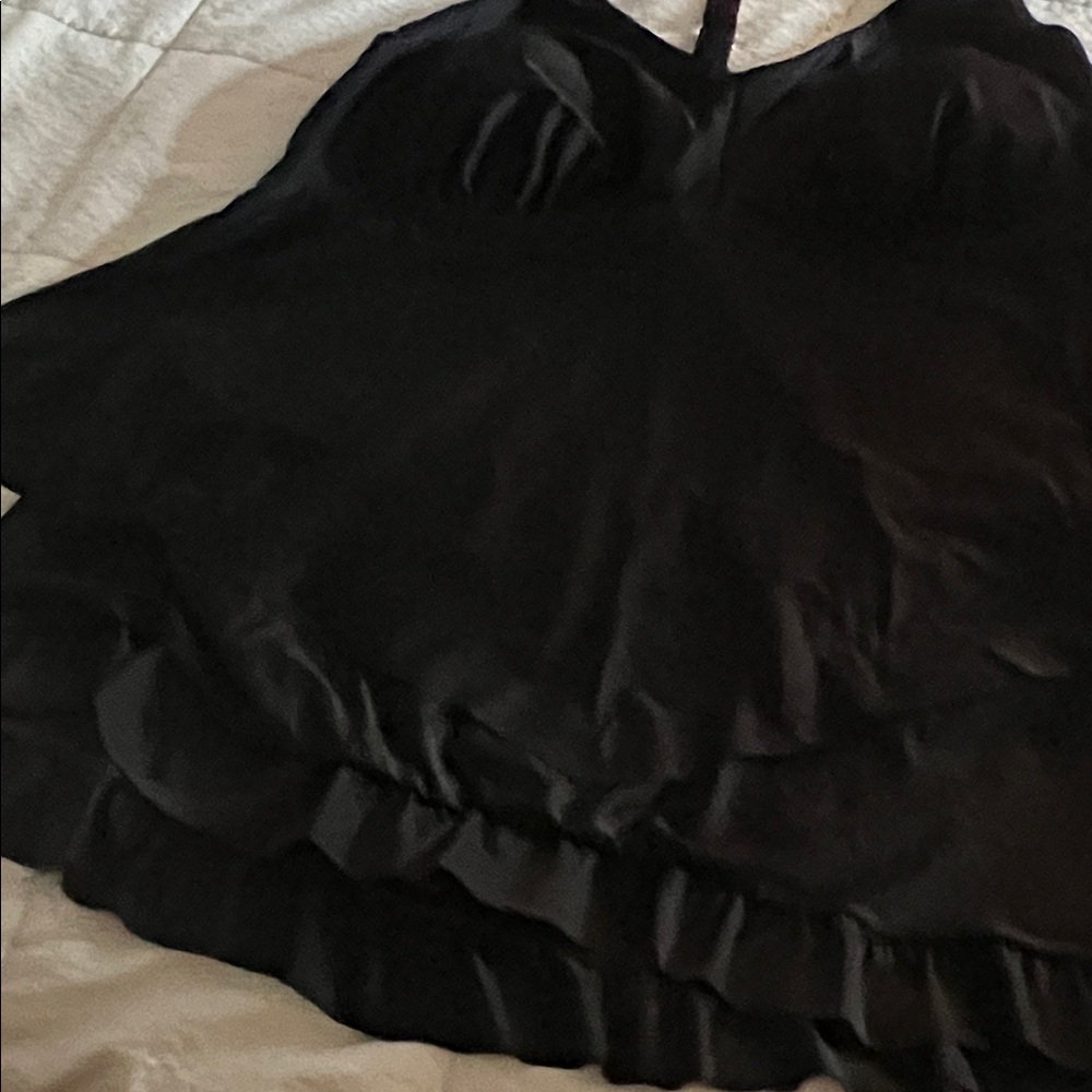 Black Ruffled 2 piece swim suit